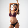PROJECTME HOTMILK AMBITION TRIANGLE PLUM CONTOUR PREGNANCY NURSING BREASTFEEDING BRA - WIREFREE WITH AMBITION BRAZILIAN BIKINI BRIEF IN BLACK