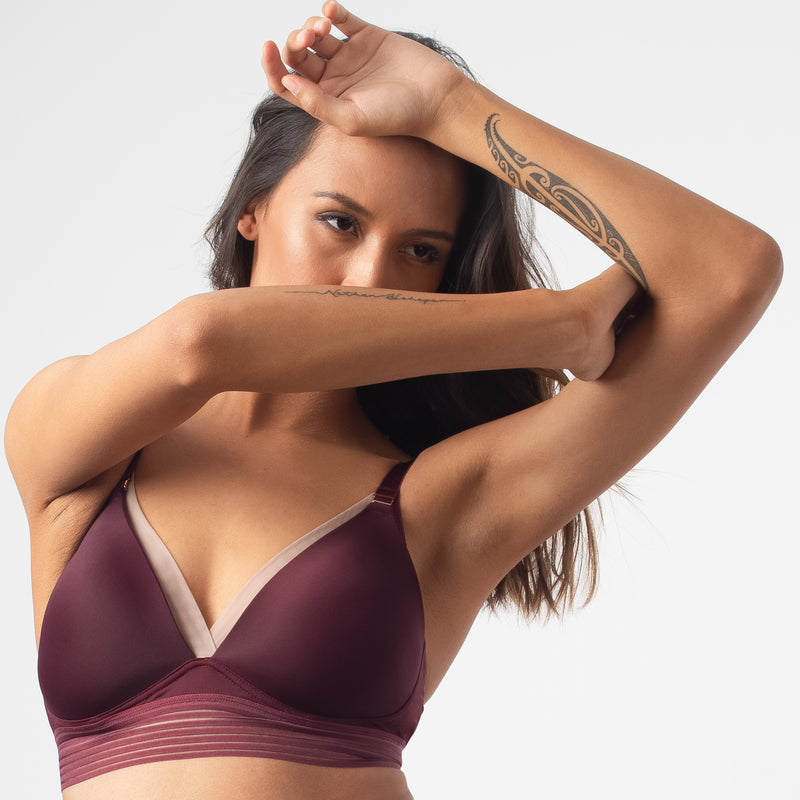 PROJECTME HOTMILK AMBITION TRIANGLE PLUM CONTOUR PREGNANCY NURSING BREASTFEEDING BRA - WIREFREE