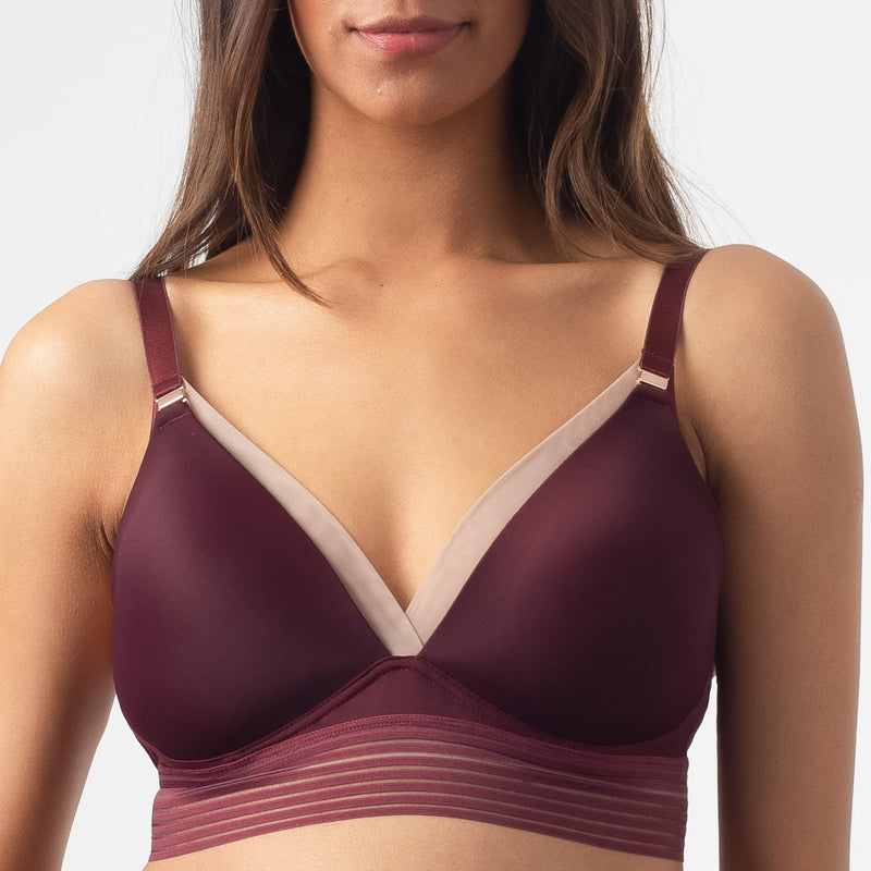 PROJECTME HOTMILK AMBITION TRIANGLE PLUM CONTOUR PREGNANCY NURSING BREASTFEEDING BRA - WIREFREE 