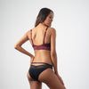PROJECTME HOTMILK AMBITION TRIANGLE PLUM CONTOUR PREGNANCY NURSING BREASTFEEDING BRA - WIREFREE WITH AMBITION BRAZILIAN BIKINI BRIEF IN BLACK