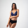 PROJECTME AMBITION TRIANGLE TANZANITE CONTOUR NURSING AND PREGNANCY BRA- WIREFREE AND AMBITION HIGH WAISTED BRIEF BLACK